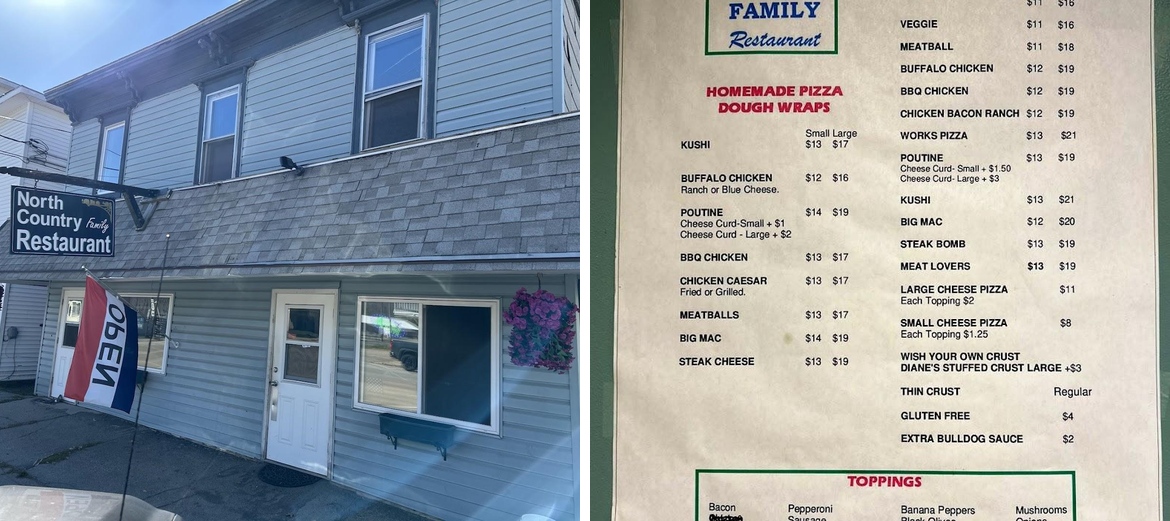 North Country Family Restaurant Menu